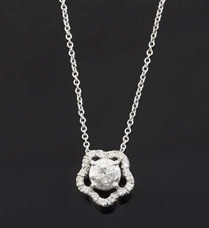 Catena oro bianco con fiore