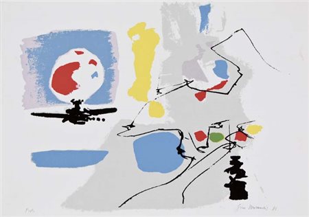 MORANDIS GINO Venezia 1915-1995 senza titolo 1983 litografia es. p.A. 35x50...