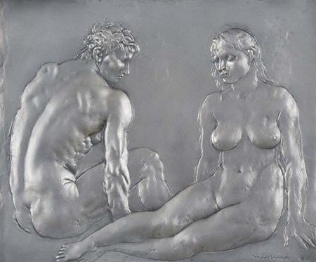 MESSINA FRANCESCO Linguaglossa 1900 - Milano 1995 Figure multiplo su lastra...