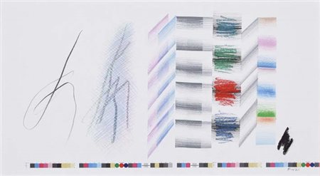 FINZI ENNIO Venezia 1931 Composizione tecnica mista su cartoncino 26x47 cm...