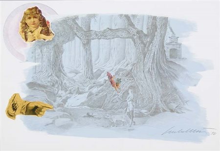 MASI CARLO 1934 senza titolo 1992 collage su base litografica 51x73 cm firma...