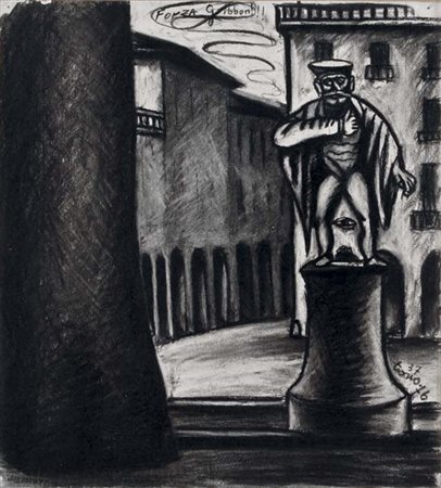 ZANCANARO TONO Padova 1906 - 1985 Forza Gibbon 1937-1976 disegno a carboncino...