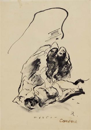 CARENA FELICE Cumiana (TO) 1879 - Venezia 1966 Deposizione 1950 disegno a...