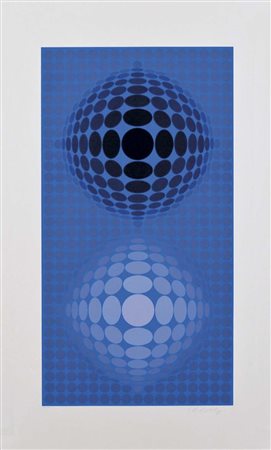 VASARELY VICTOR Pecs 1908 - Parigi 1997 senza titolo litografia es.37/190...