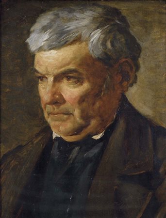 CARATTI AUGUSTO Padova 1828 - 1900 Ritratto d'uomo (fine '800) olio su tela...