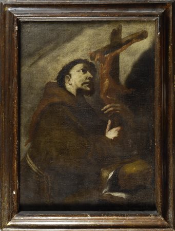 Scuola Italia settentrionale XVII sec. San Francesco Olio su tela, cm. 87x63