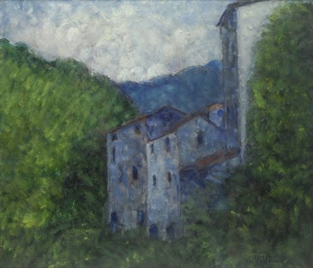 Umberto Vittorini (Barga, 1890 - 1970) Paesaggio, 1922 Olio su tela, cm....