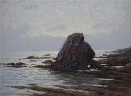 Renuccio Renucci (Livorno, 1880 - 1947) Rocce Olio su tela, cm. 40x30 Firma...