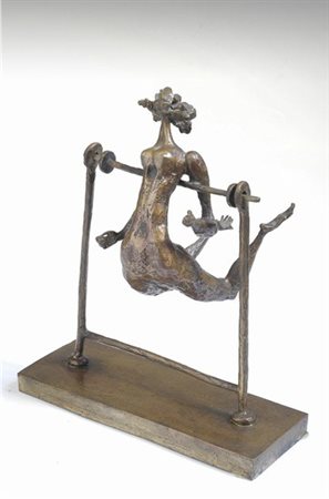 Luciano Minguzzi (Bologna, 1911 - 2004) Donna sull'altalena, 1994 Bronzo, cm....