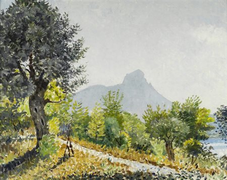 Giovanni Colacicchi (Anagni, 1900 - Firenze, 1993) Santa Venere Olio su tela,...