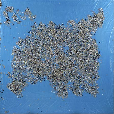 Tano Festa (Roma, 1938 - 1988) Coriandoli Coriandoli su tela, cm. 150x150...