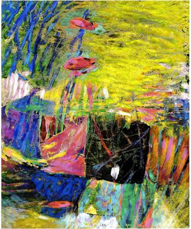 Gianni Dova (Roma, 1925 - Pisa, 1991) Estate Olio su tela., cm. 61x50 firma...