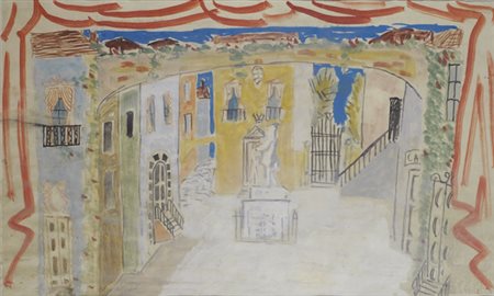 Gianni Vagnetti (Firenze, 1898 - 1956) Scenografia, 1935 Tecnica mista su...