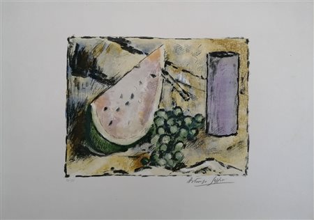 Ardengo Soffici “Vaso viola, cocomero e uva”