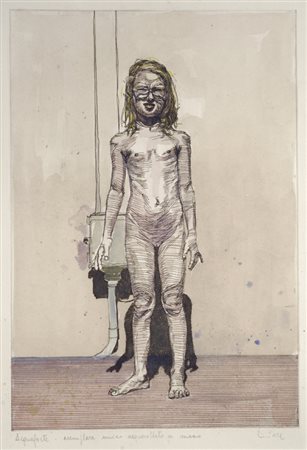 Anonimo del XX sec. Bambina Acquaforte, mm. 595x440 (foglio); mm. 485x330...