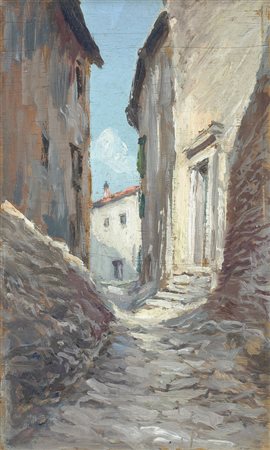Anonimo del XX sec. Vicolo Olio su tavola, cm. 20,2x12,3 € 0/0
