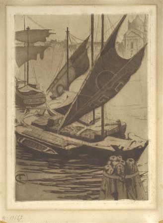 Anonimo del XX sec. Barche Acquaforte, mm. 305x220 € 200/300