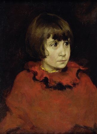 Anonimo del XX sec. Ritratto di bambina Olio su tela, cm. 64,5x45,5 €...