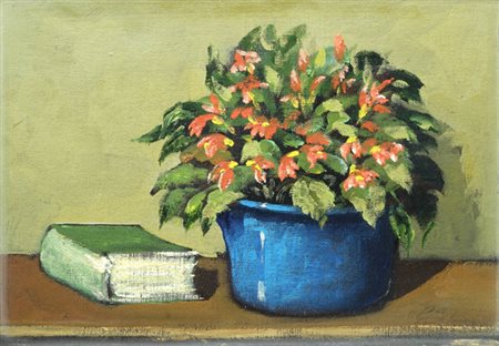 Anonimo del XX sec. Natura morta Olio su cartone telato, cm. 24,5x34 € 850/1.050