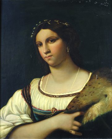 Anonimo del XX sec. Ritratto di donna (da Sebastiano del Piombo) Olio su...