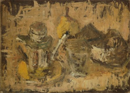 Anonimo del XX sec. Natura morta Olio su cartoncino, cm. 32x44 € 100/200