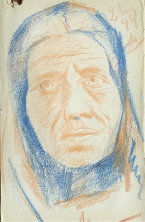 Anonimo del XX sec. Volto di donna Pastello su carta, cm. 18x11 € 280/380