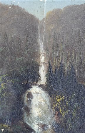 Anonimo del XX sec. Cascata Tempera su carta, cm. 9,5x6 € 0/0