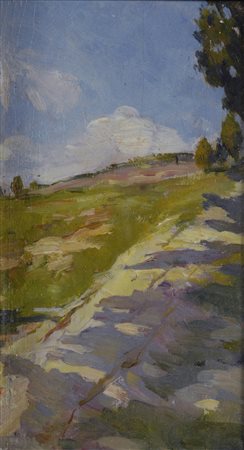 Anonimo XIX sec. Paesaggio Olio su tavola, cm. 22x14 € 400/450