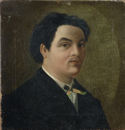 Anonimo, sec. XIX Volto di uomo Olio su tela, cm. 33,6x 32,8