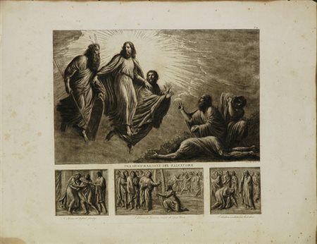 Anonimo, sec. XIX Trasfigurazione del Salvatore Incisione, cm. 57x45