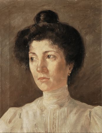 Anonimo, sec. XIX Ritratto di signora Olio su tela, cm. 45x35 € 200/300