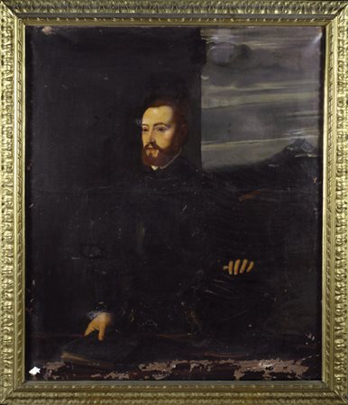 Anonimo, sec. XIX Giovanni dalle bande nere Olio su tela, cm. 135x110 € 0/0