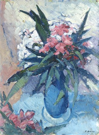 Francesco Bausi (Firenze, 1907) Vaso di fiori Olio su cartone, cm. 51x38...