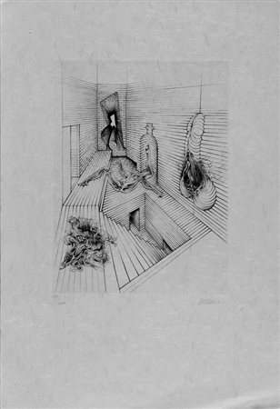 Hans Bellmer (Kattowicz, 1902 - Parigi, 1975) Stanza immaginaria Acquaforte...