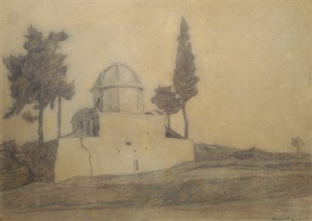 Benvenuto Benvenuti (Livorno, 1881 - 1959) Chiesetta di campagna Matite...