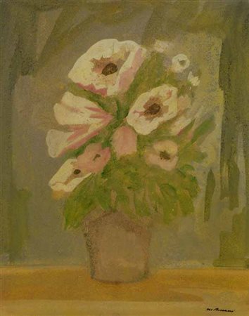 Marcello Boccacci (Firenze, 1914 - 1996) Fiori Olio su cartone, cm. 49,5x40...