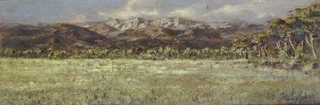 Mario Bordi (Firenze, 1896 - 1980) Paesaggio, 1939 Olio su tavola, cm....