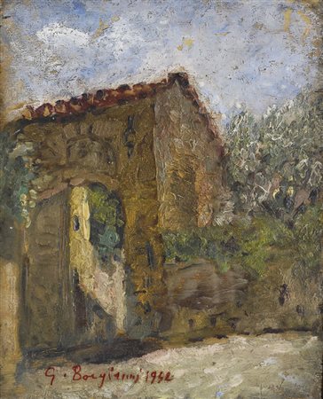 Guido Borgianni (New York, 1915 - Firenze, 2011) Casolare, 1942 Olio su...