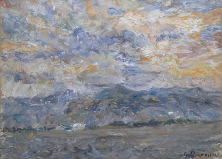 Guido Borgianni (New York, 1915 - Firenze, 2011) Paesaggio Olio su tela, cm....