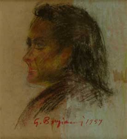 Guido Borgianni (New York, 1915 - Firenze, 2011) Ritratto di profilo, 1957...