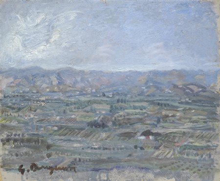 Guido Borgianni (New York, 1915 - Firenze, 2011) Campagna toscana Olio su...