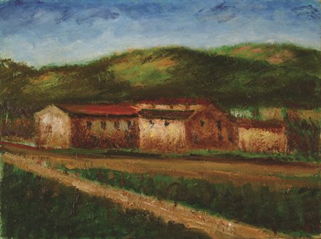 Gino Brogi (Prato, 1902 - 1989) Paesaggio Olio su tela, cm 30x40 € 250/300
