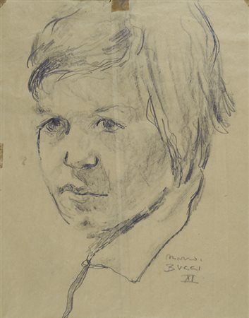 Mario Bucci (Foggia, 1903 - Firenze, 1970) Volto di bambina, 1932 Matita su...