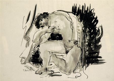 Tomaso Buzzi (Sondrio, 1900 - Rapallo, 1981) Nudo di schiena, 1930 China...