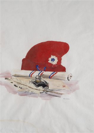 Gianni Cacciarini (Firenze, 1941) Libertè, egalitè, fraternitè Acquerello su...