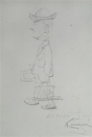 Niccolò Cannicci (Firenze, 1846 - 1906) Caricatura Matita su carta, cm. 27x18...