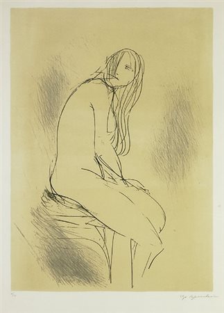 Ugo Capocchini (Barberino Val d'Elsa, 1901 - Firenze, 1980) Nudo seduto...