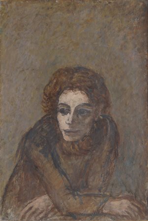 Ugo Capocchini (Barberino Val d'Elsa, 1901 - Firenze, 1980) Figura Olio su...