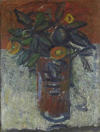 Ugo Capocchini (Barberino Val d'Elsa, 1901 - Firenze, 1980) Fiori Olio su...