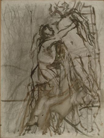 Ugo Capocchini (Barberino Val d'Elsa, 1901 - Firenze, 1980) Figure Olio su...